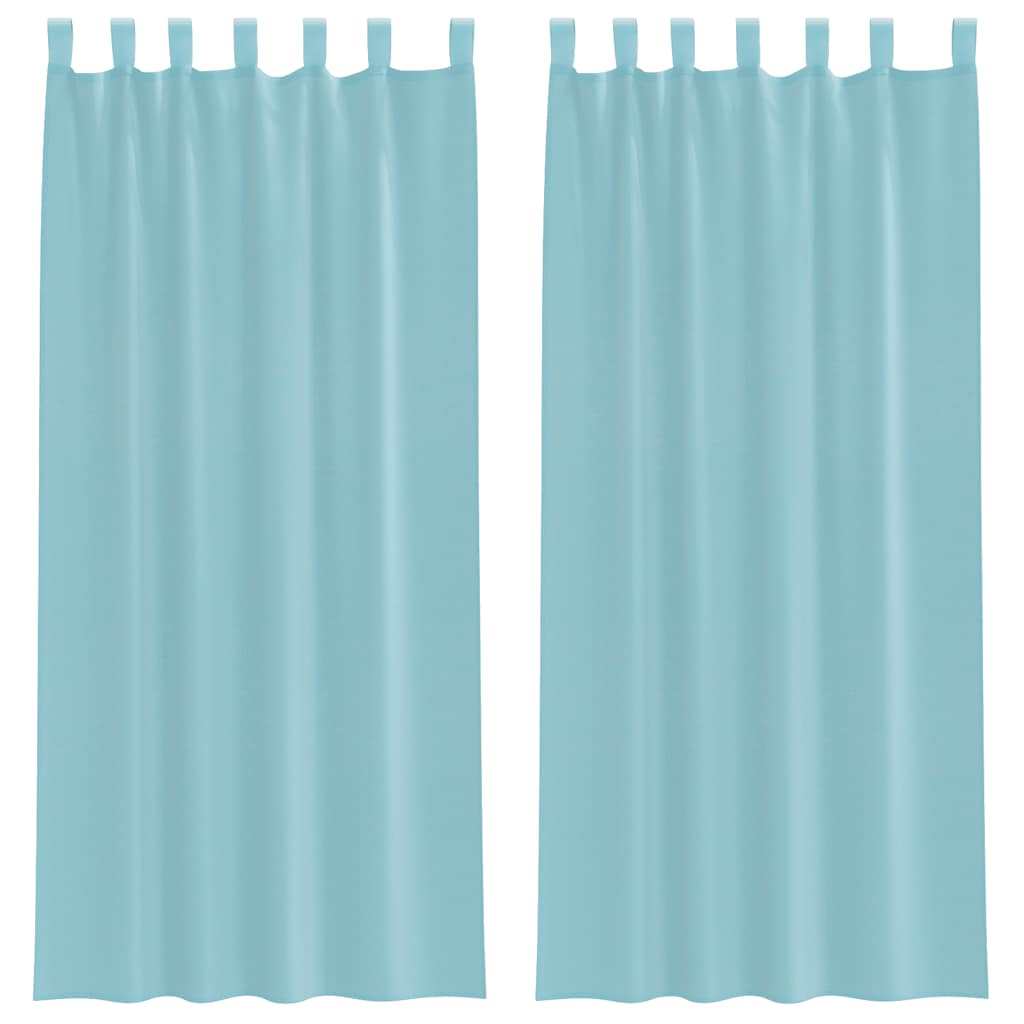 vidaXL Perdele Voile cu Bucle 2 buc Turcoaz 140x245 cm vidaXL Perdele Voile cu Bucle 2 buc Turcoaz 140x245 cm