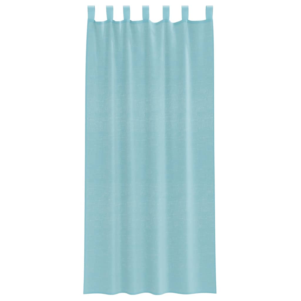 vidaXL Perdele Voile cu Bucle 2 buc Turcoaz 140x245 cm vidaXL Perdele Voile cu Bucle 2 buc Turcoaz 140x245 cm