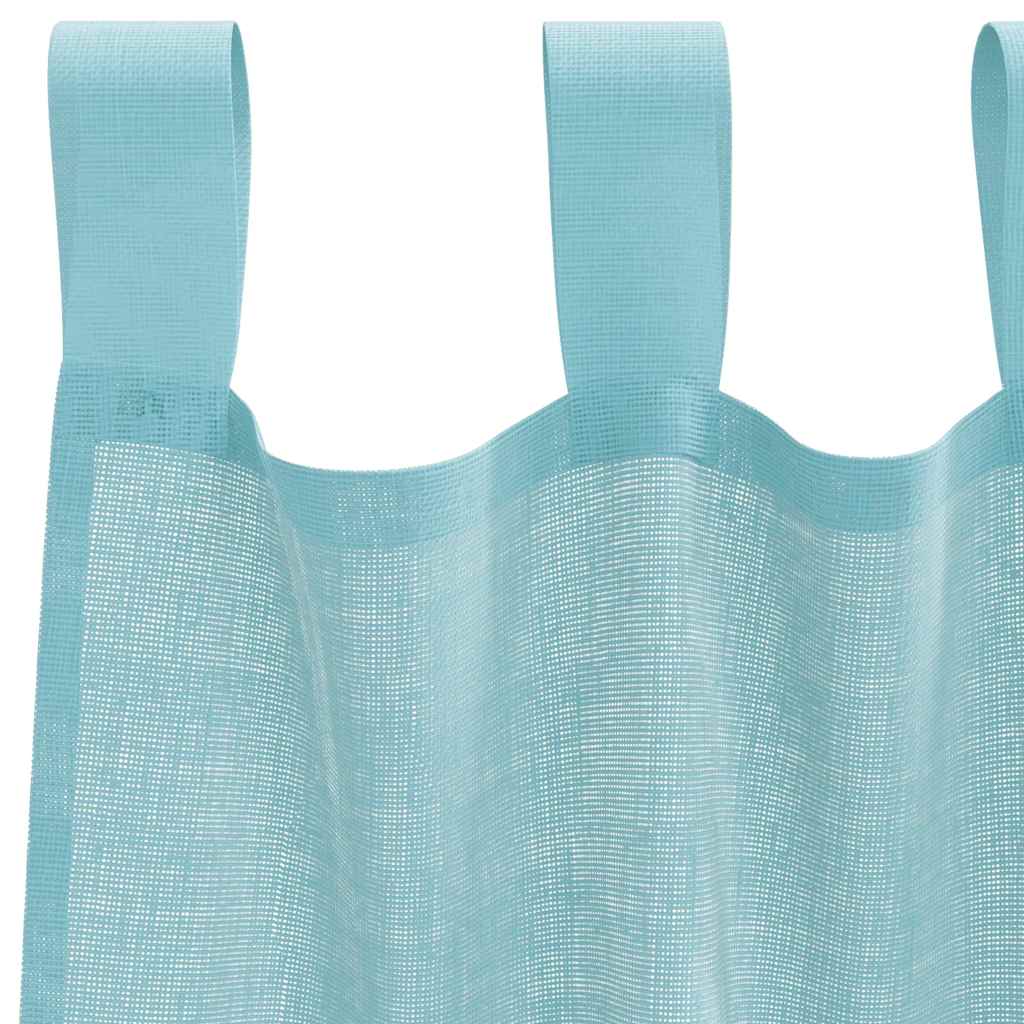 vidaXL Perdele Voile cu Bucle 2 buc Turcoaz 140x245 cm vidaXL Perdele Voile cu Bucle 2 buc Turcoaz 140x245 cm