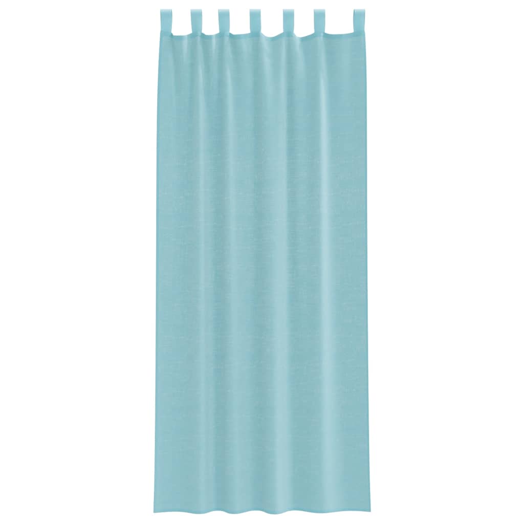 vidaXL Perdele Voile cu Bucle 2 buc Turcoaz 140x260 cm
