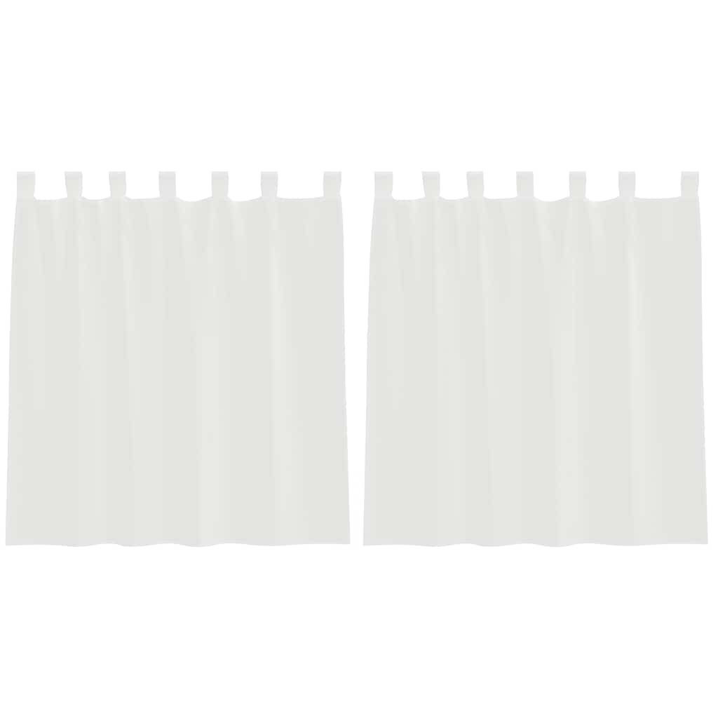 vidaXL Perdele Voile cu Bucle 2 buc Alb 140x140 cm