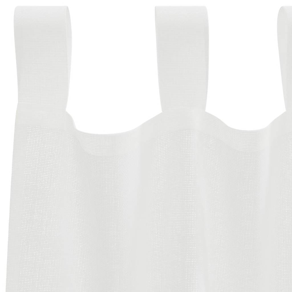 vidaXL Perdele Voile cu Bucle 2 buc Alb 140x140 cm