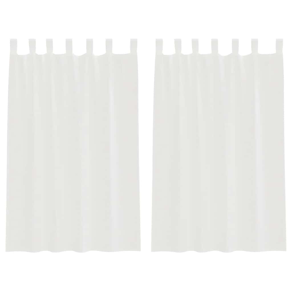 vidaXL Perdele Voile cu Bucle 2 buc Alb 140x175 cm