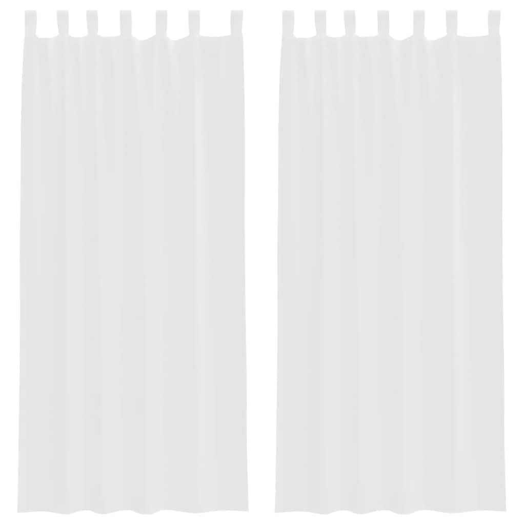 vidaXL Perdele Voile cu Bucle 2 buc Alb 140x225 cm