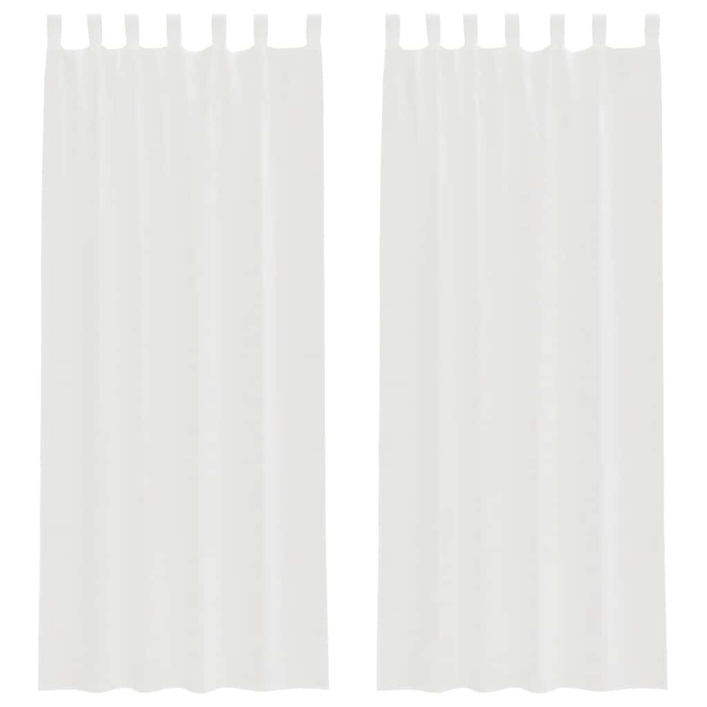 vidaXL Perdele Voile cu Bucle 2 buc Alb 140x260 cm vidaXL Perdele Voile cu Bucle 2 buc Alb 140x260 cm