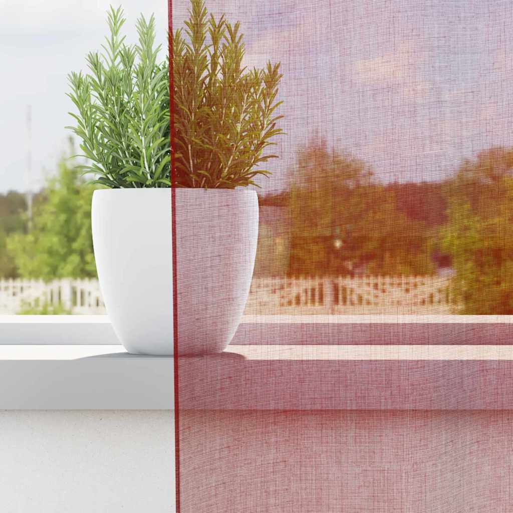 vidaXL Perdele Voile cu Bucle 2 buc Roșu Vin 140x245 cm vidaXL Perdele Voile cu Bucle 2 buc Roșu Vin 140x245 cm