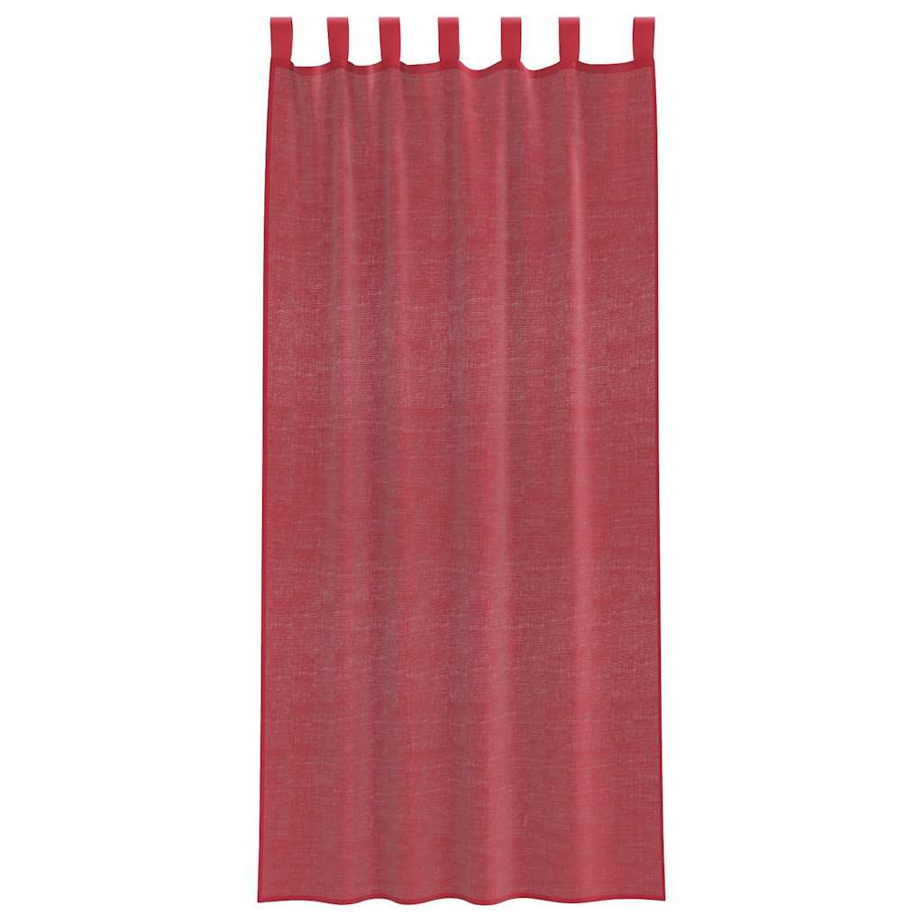 vidaXL Perdele Voile cu Bucle 2 buc Roșu Vin 140x245 cm vidaXL Perdele Voile cu Bucle 2 buc Roșu Vin 140x245 cm