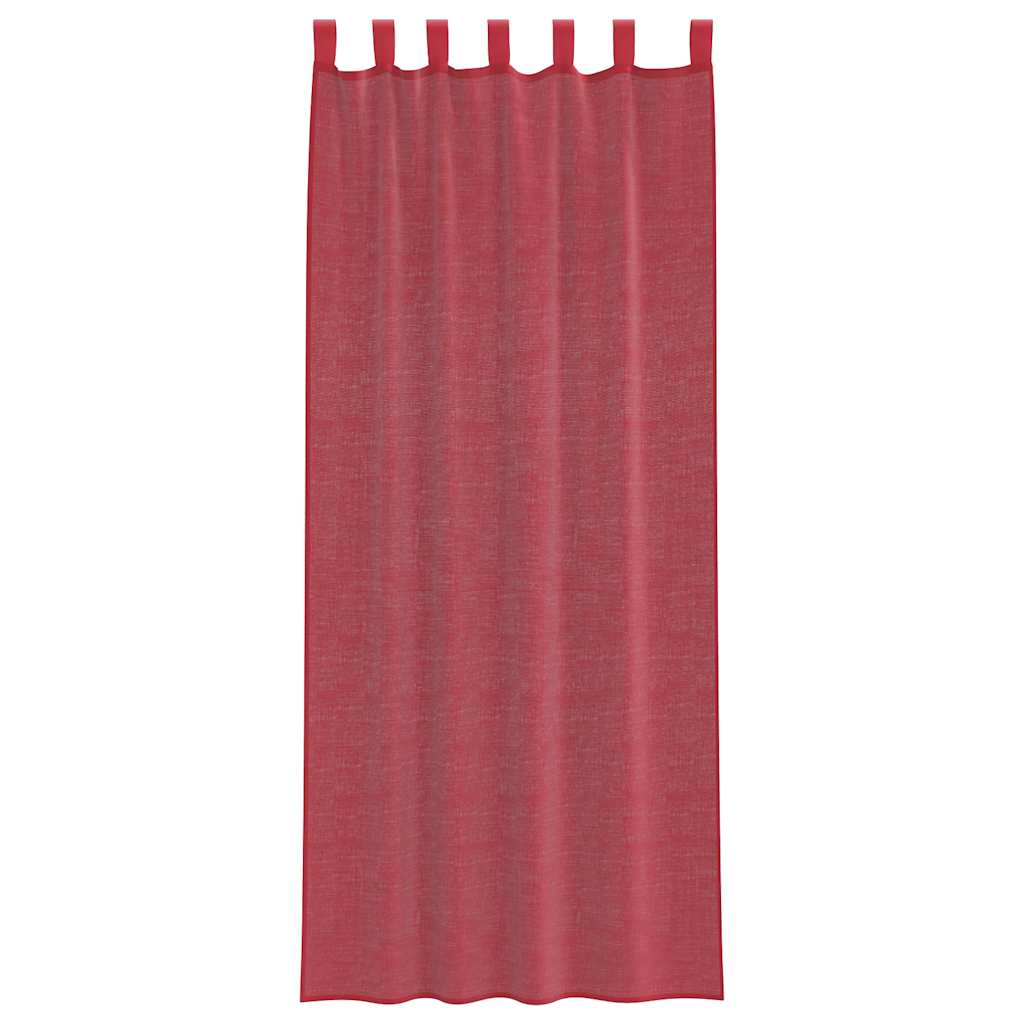 vidaXL Perdele Voile cu Bucle 2 buc Roșu Vin 140x260 cm vidaXL Perdele Voile cu Bucle 2 buc Roșu Vin 140x260 cm