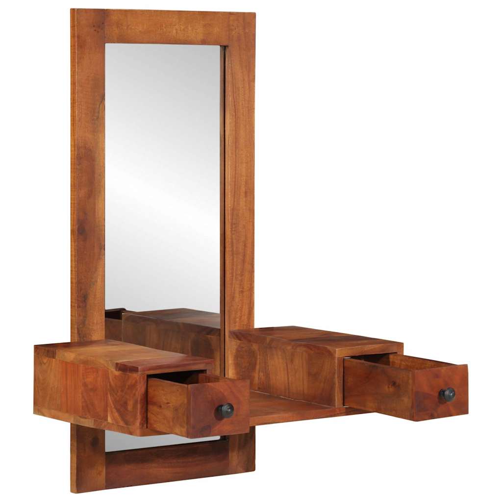 vidaXL Oglindă de perete cu sertare 60x33x90 cm lemn masiv de salcâm vidaXL Oglindă de perete cu sertare 60x33x90 cm lemn masiv de salcâm