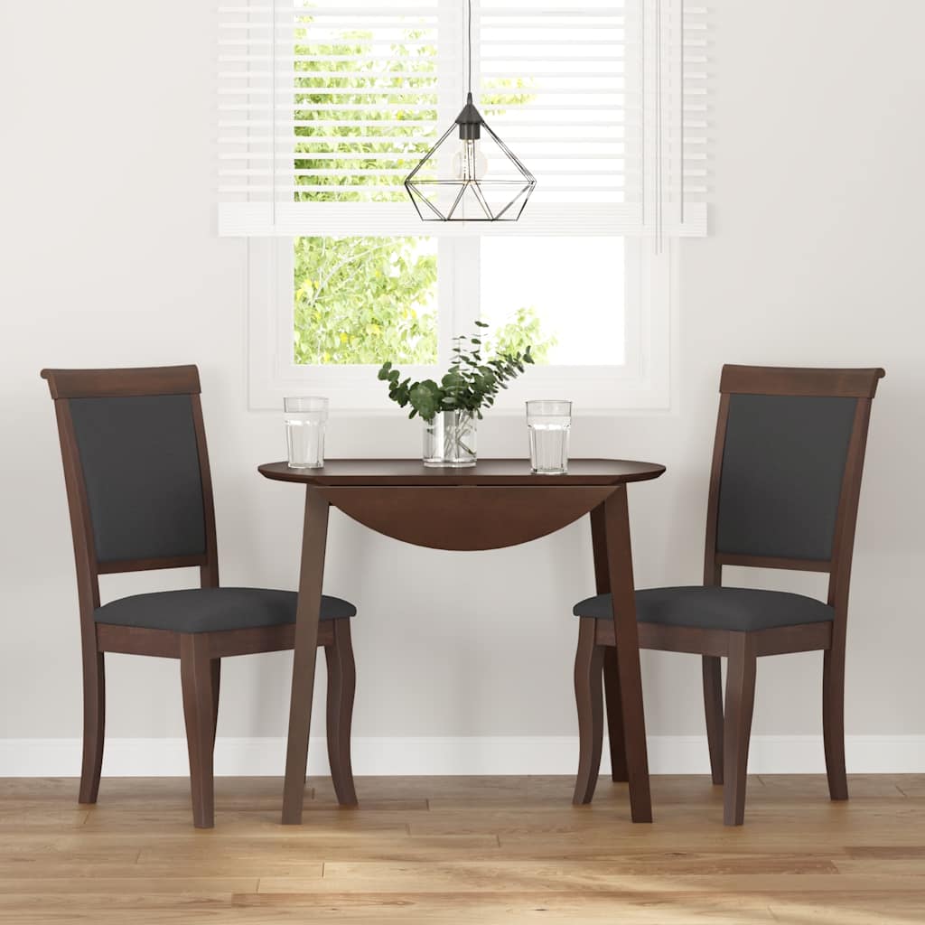 vidaXL Scaune sufragerie cu perne 2 buc. cauciuc din lemn masiv maro