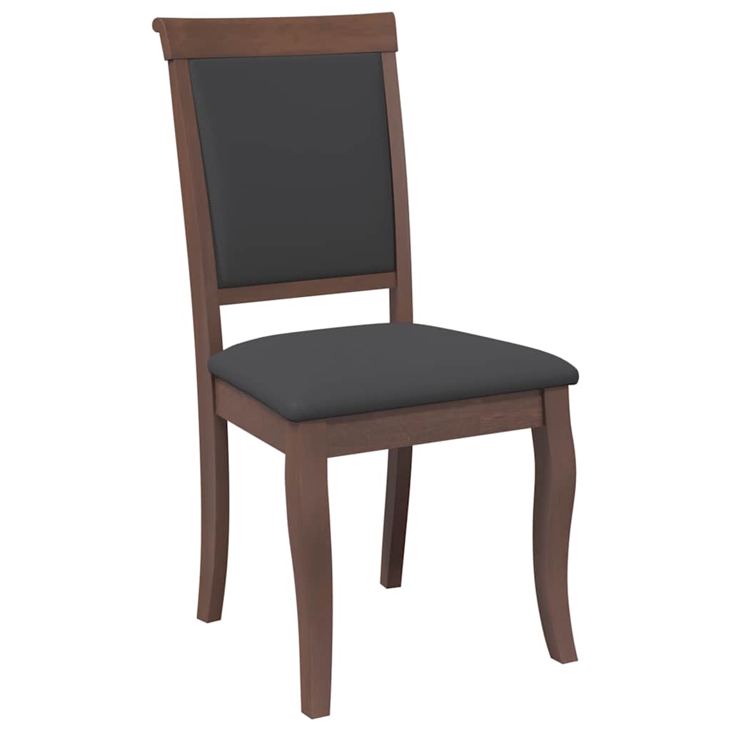 vidaXL Scaune sufragerie cu perne 2 buc. cauciuc din lemn masiv maro