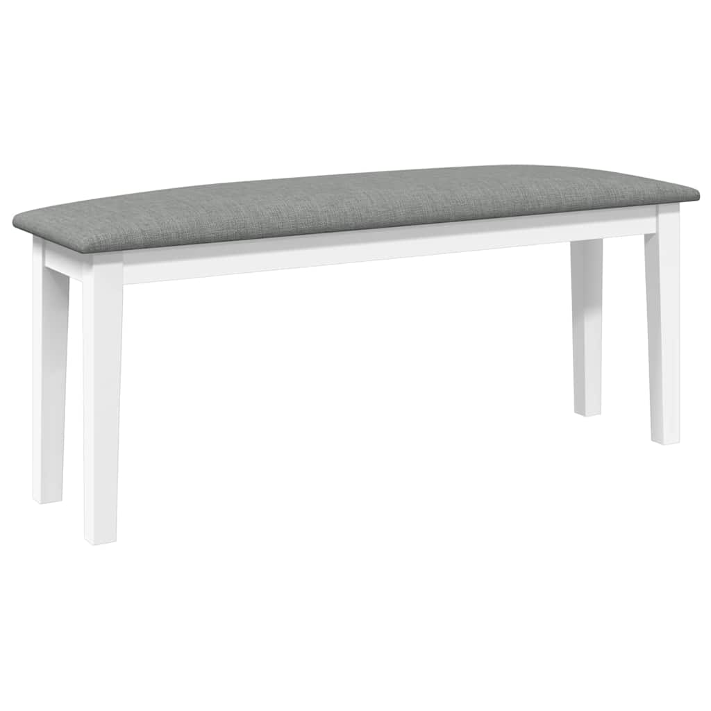 vidaXL Bancă 110 cm din lemn masiv alb cauciuc vidaXL Bancă 110 cm din lemn masiv alb cauciuc