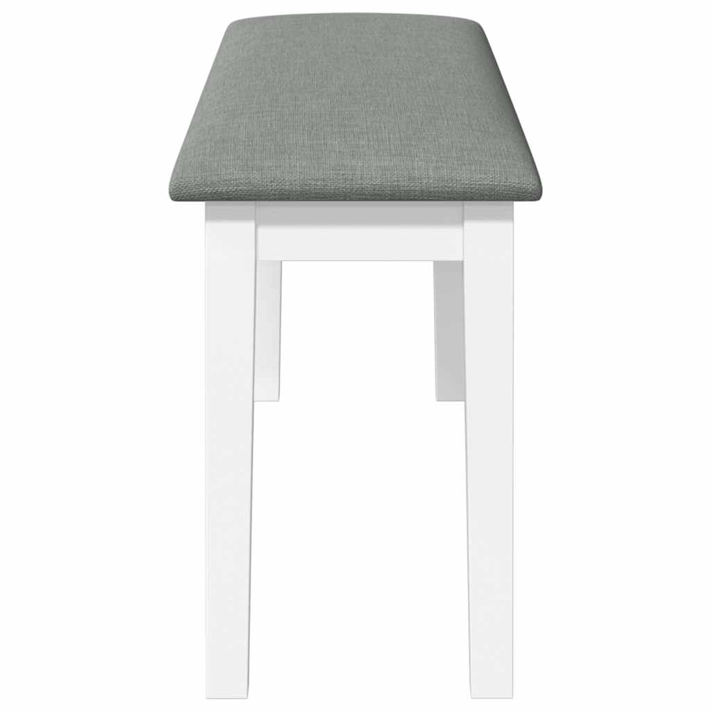 vidaXL Bancă 110 cm din lemn masiv alb cauciuc vidaXL Bancă 110 cm din lemn masiv alb cauciuc