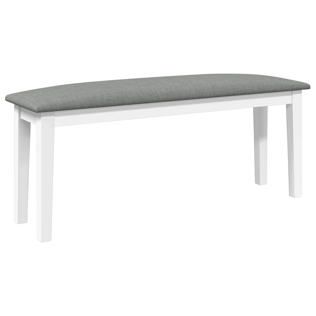 vidaXL Bancă 110 cm din lemn masiv alb cauciuc vidaXL Bancă 110 cm din lemn masiv alb cauciuc