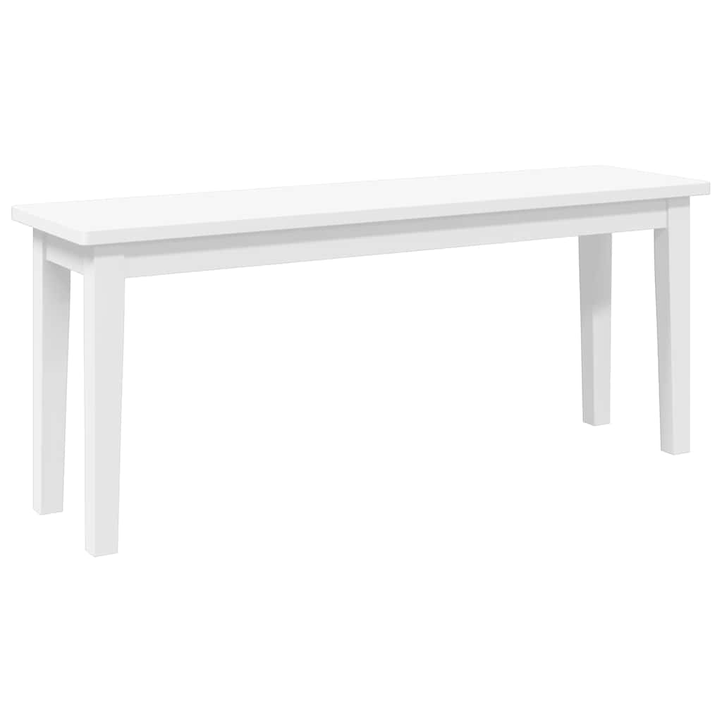 vidaXL Bancă 110 cm din lemn masiv alb cauciuc vidaXL Bancă 110 cm din lemn masiv alb cauciuc