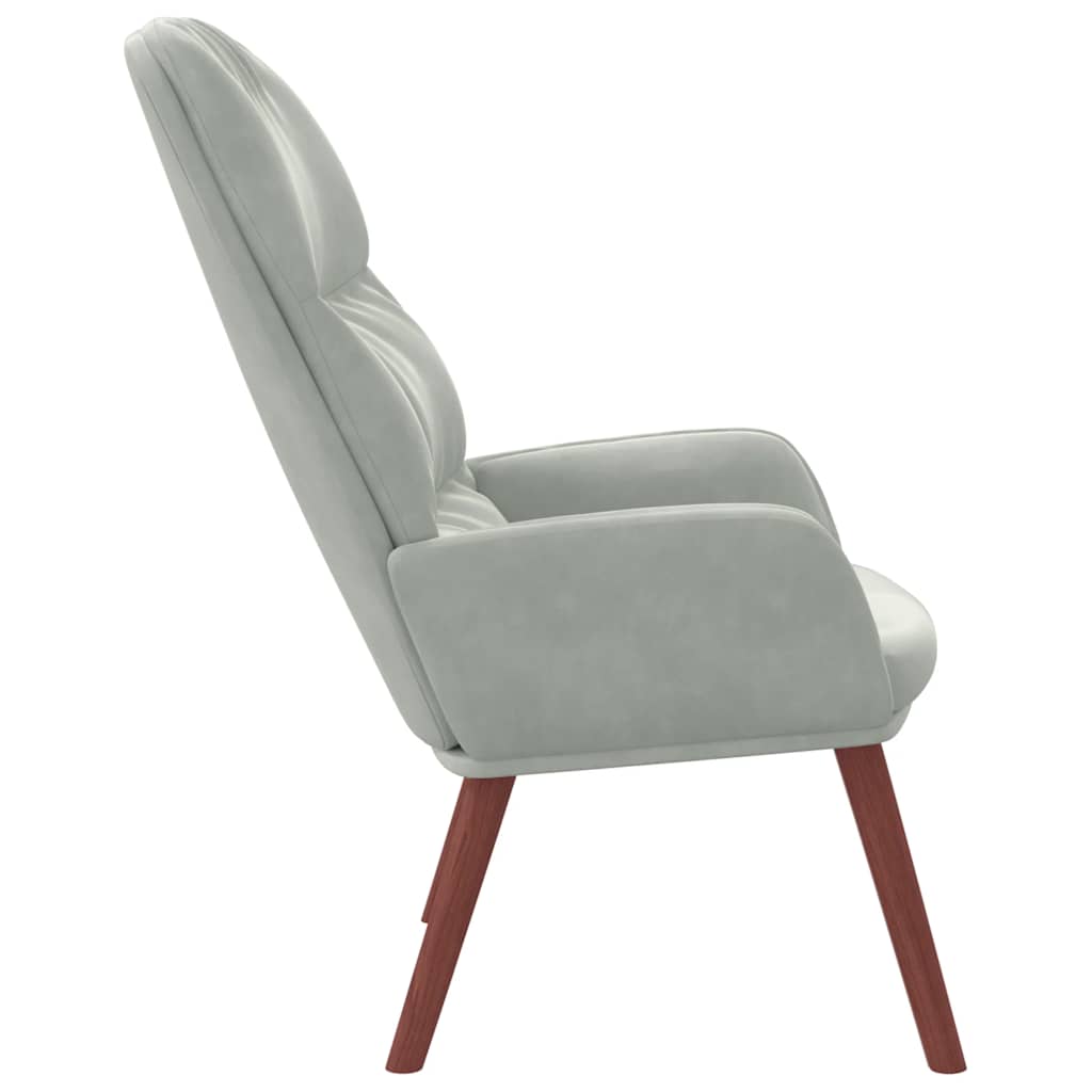 vidaXL Scaun de relaxare, gri deschis, catifea