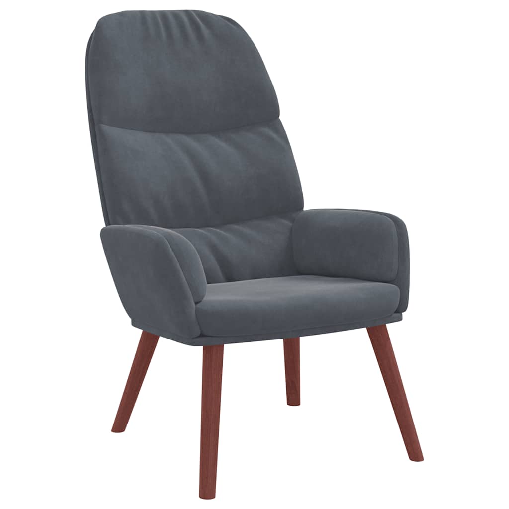 vidaXL Scaun de relaxare, gri închis, catifea