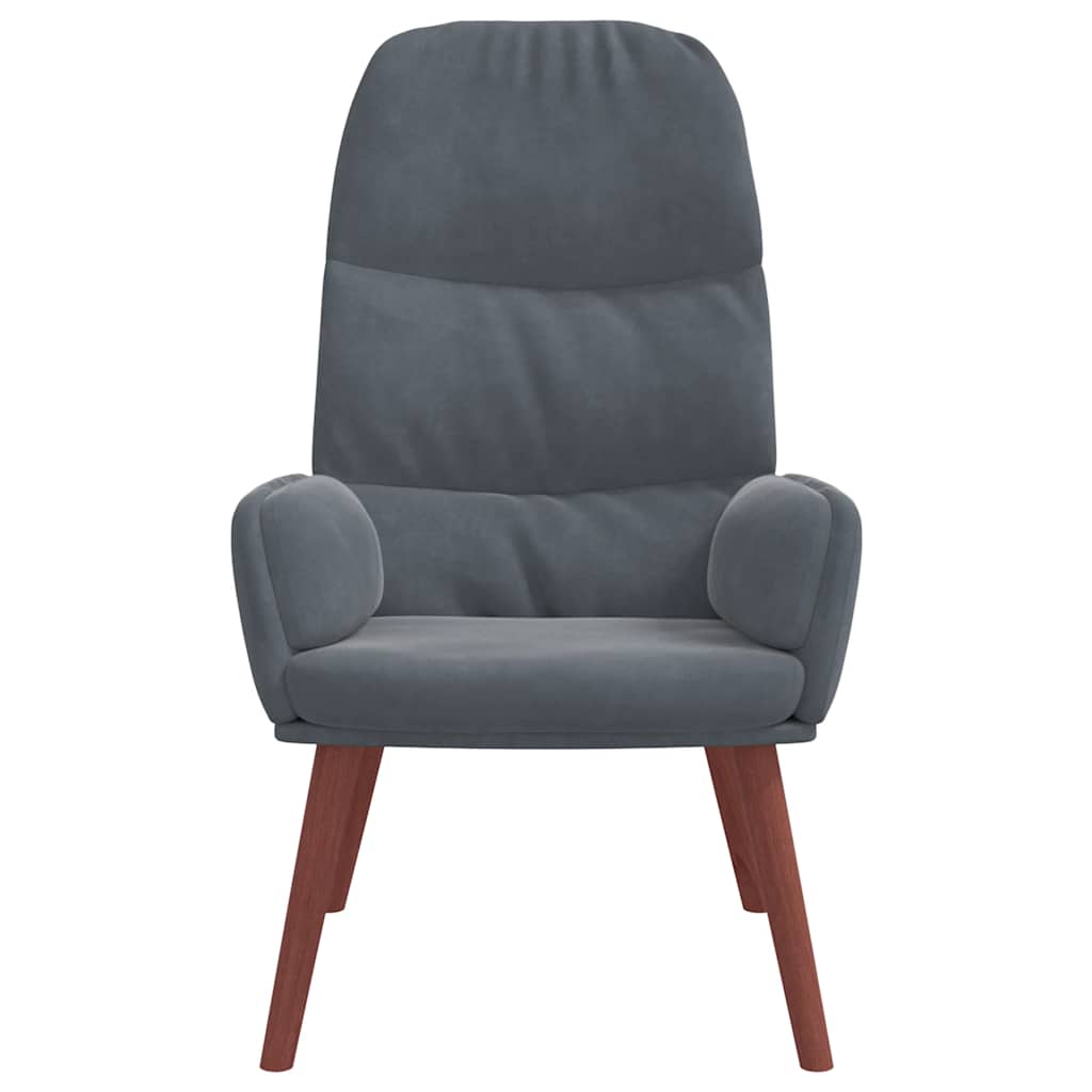 vidaXL Scaun de relaxare, gri închis, catifea