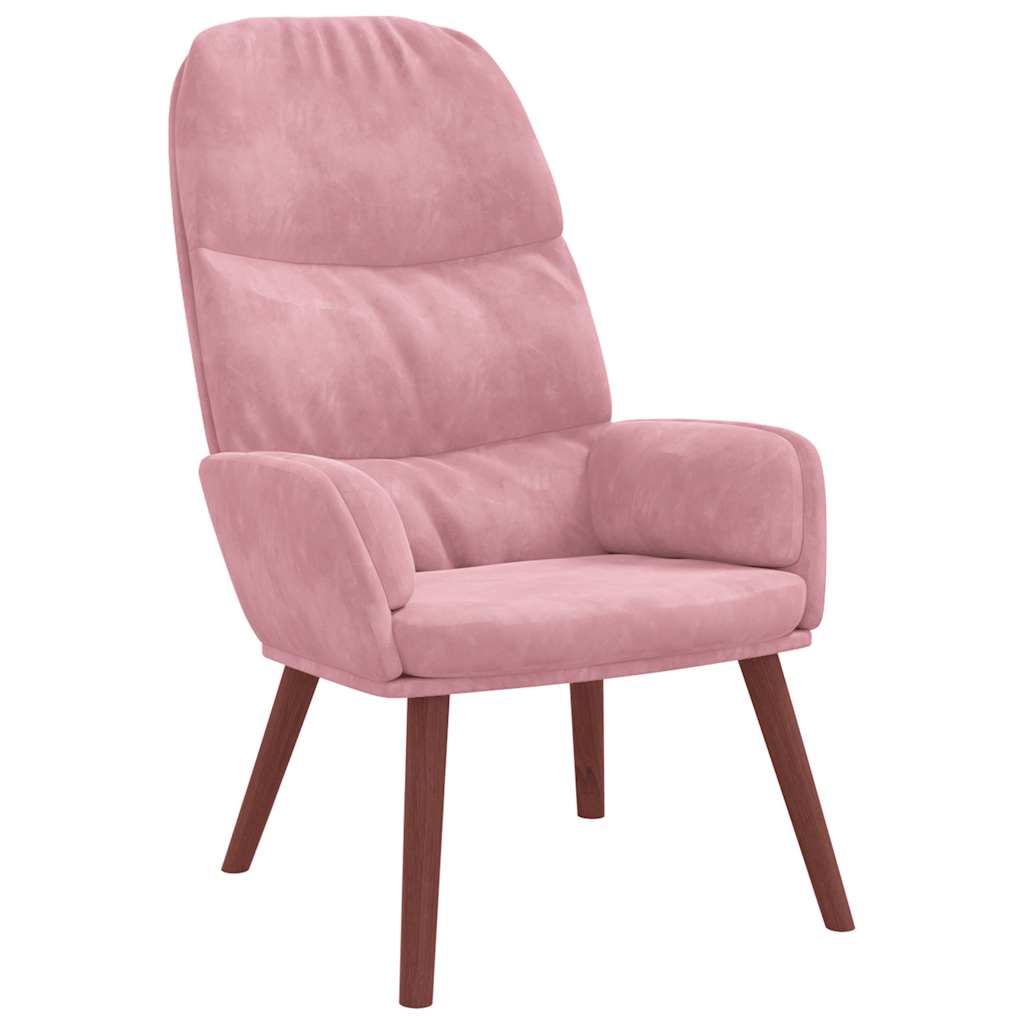 vidaXL Scaun de relaxare, roz, catifea vidaXL Scaun de relaxare, roz, catifea