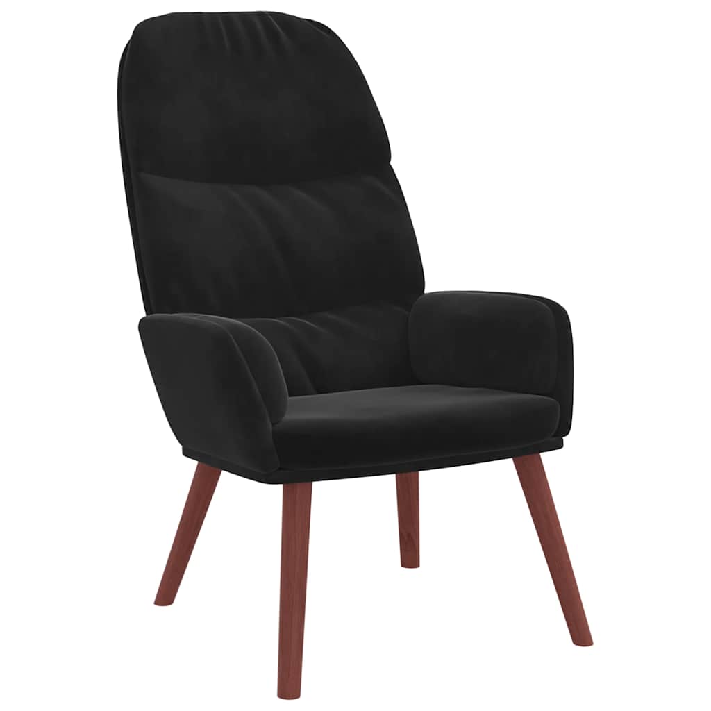 vidaXL Scaun de relaxare, negru, catifea