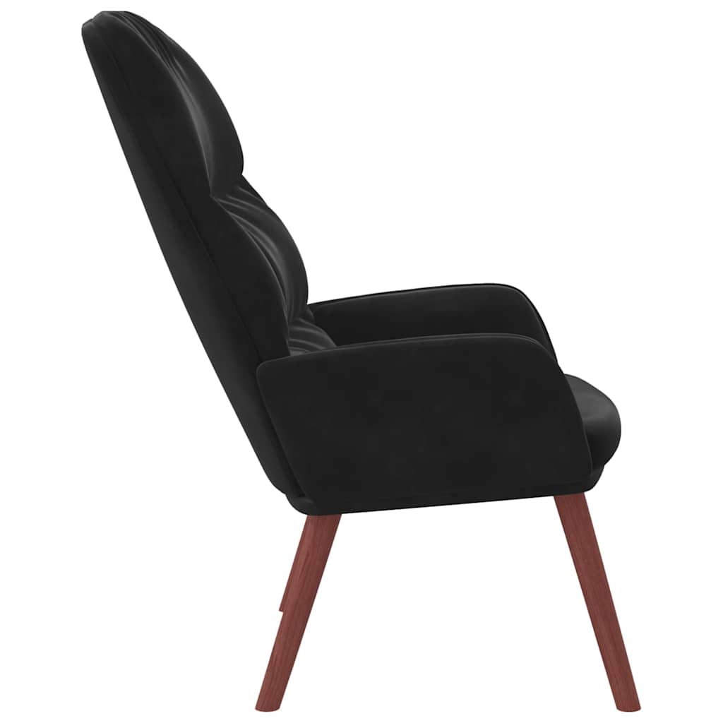 vidaXL Scaun de relaxare, negru, catifea