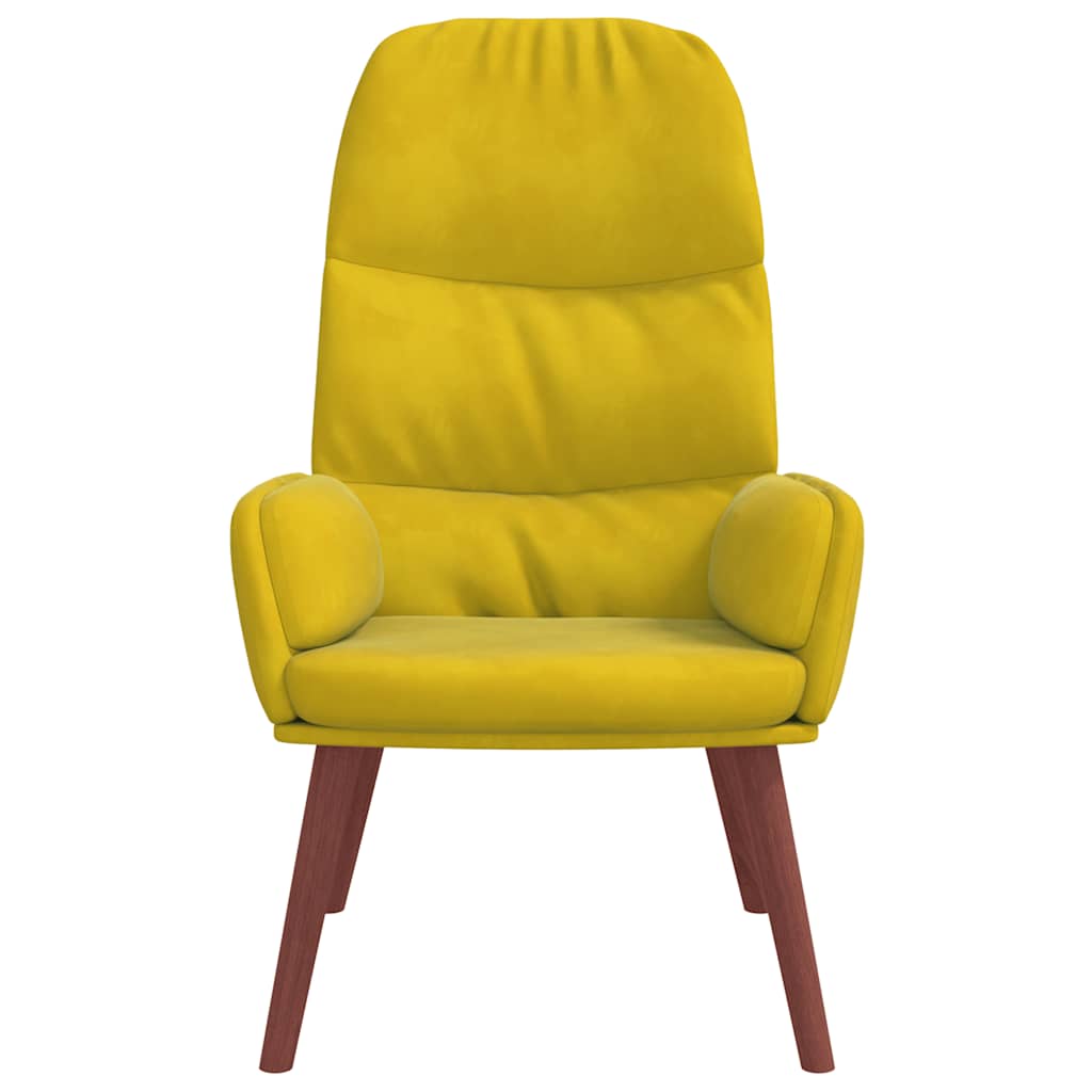 vidaXL Scaun de relaxare catifea galbena vidaXL Scaun de relaxare catifea galbena
