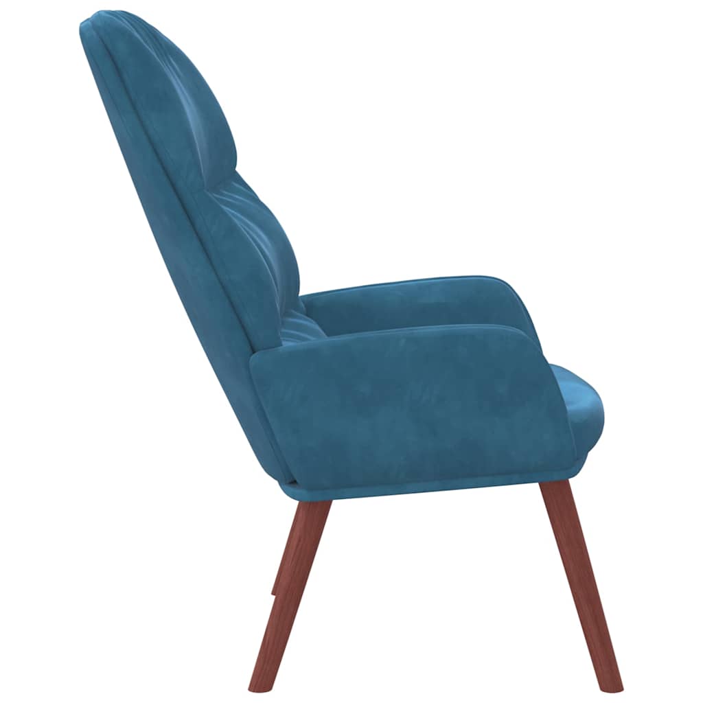 vidaXL Scaun de relaxare, albastru, catifea