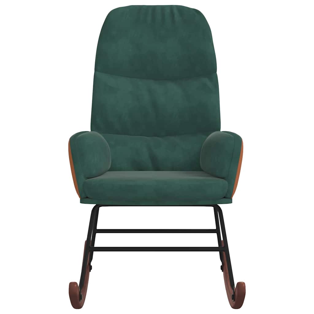 vidaXL Scaun balansoar, verde închis, catifea vidaXL Scaun balansoar, verde închis, catifea