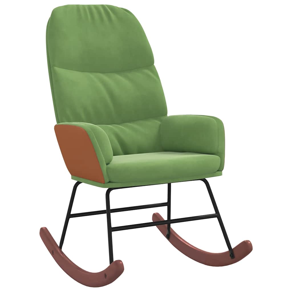 vidaXL Scaun balansoar, verde deschis, catifea vidaXL Scaun balansoar, verde deschis, catifea