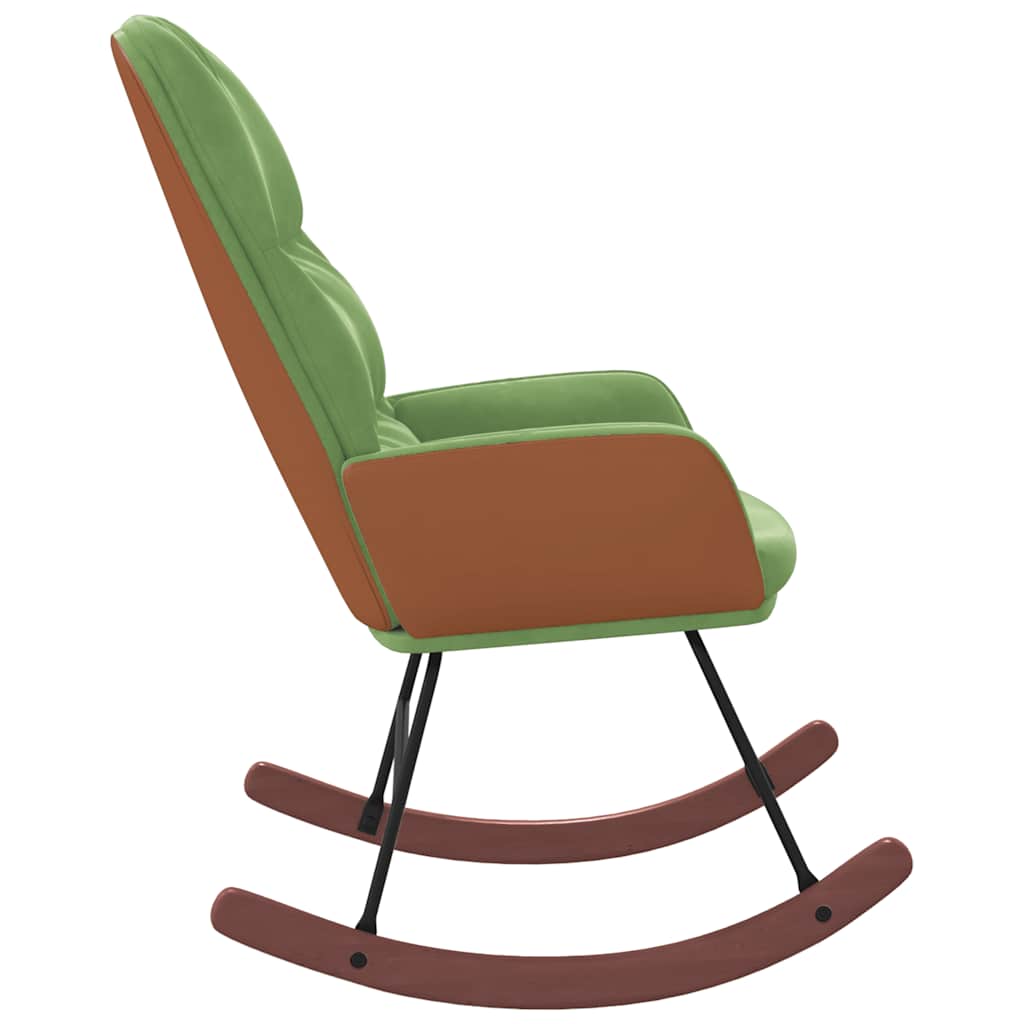 vidaXL Scaun balansoar, verde deschis, catifea vidaXL Scaun balansoar, verde deschis, catifea