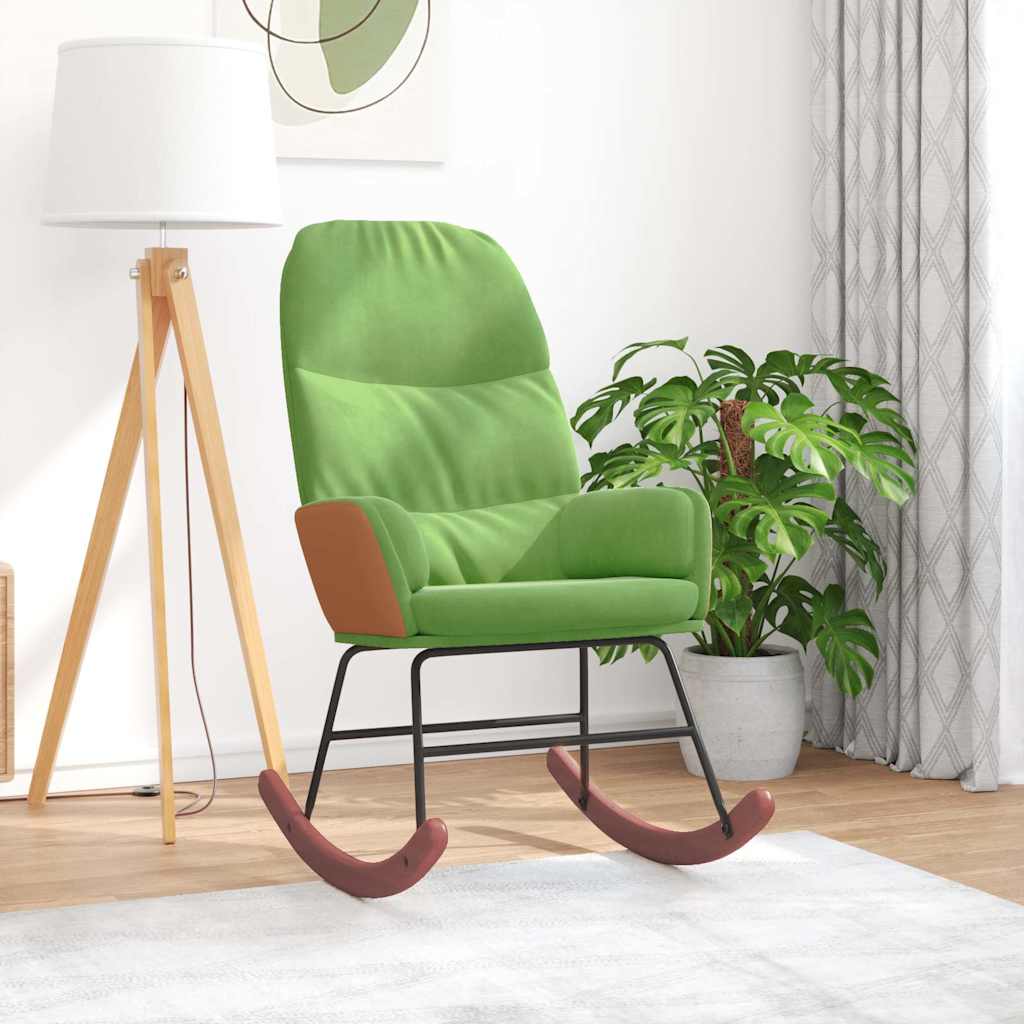 vidaXL Scaun balansoar, verde deschis, catifea vidaXL Scaun balansoar, verde deschis, catifea