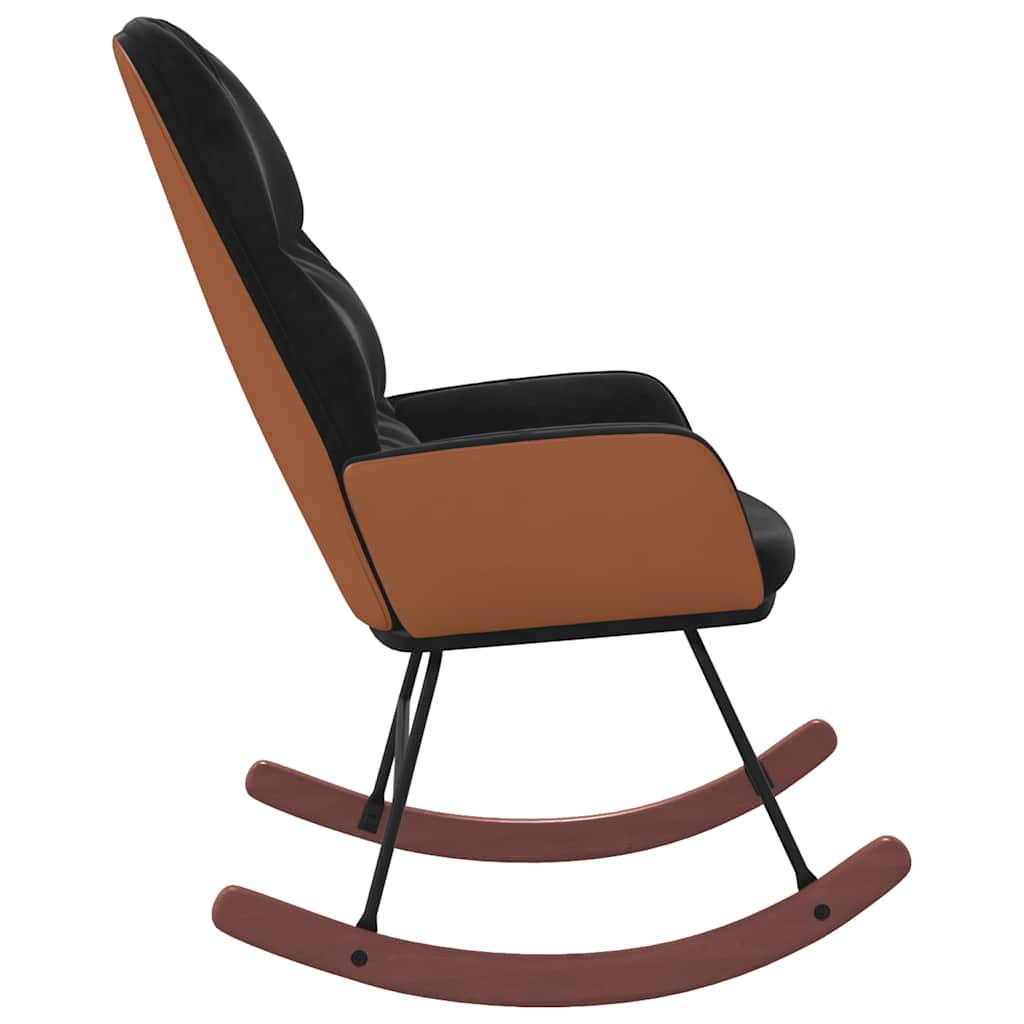 vidaXL Scaun balansoar, negru, catifea vidaXL Scaun balansoar, negru, catifea