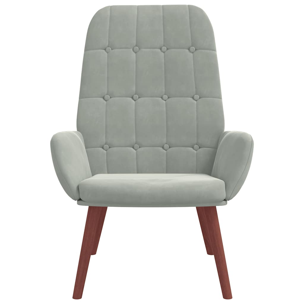 vidaXL Scaun de relaxare, gri deschis, catifea