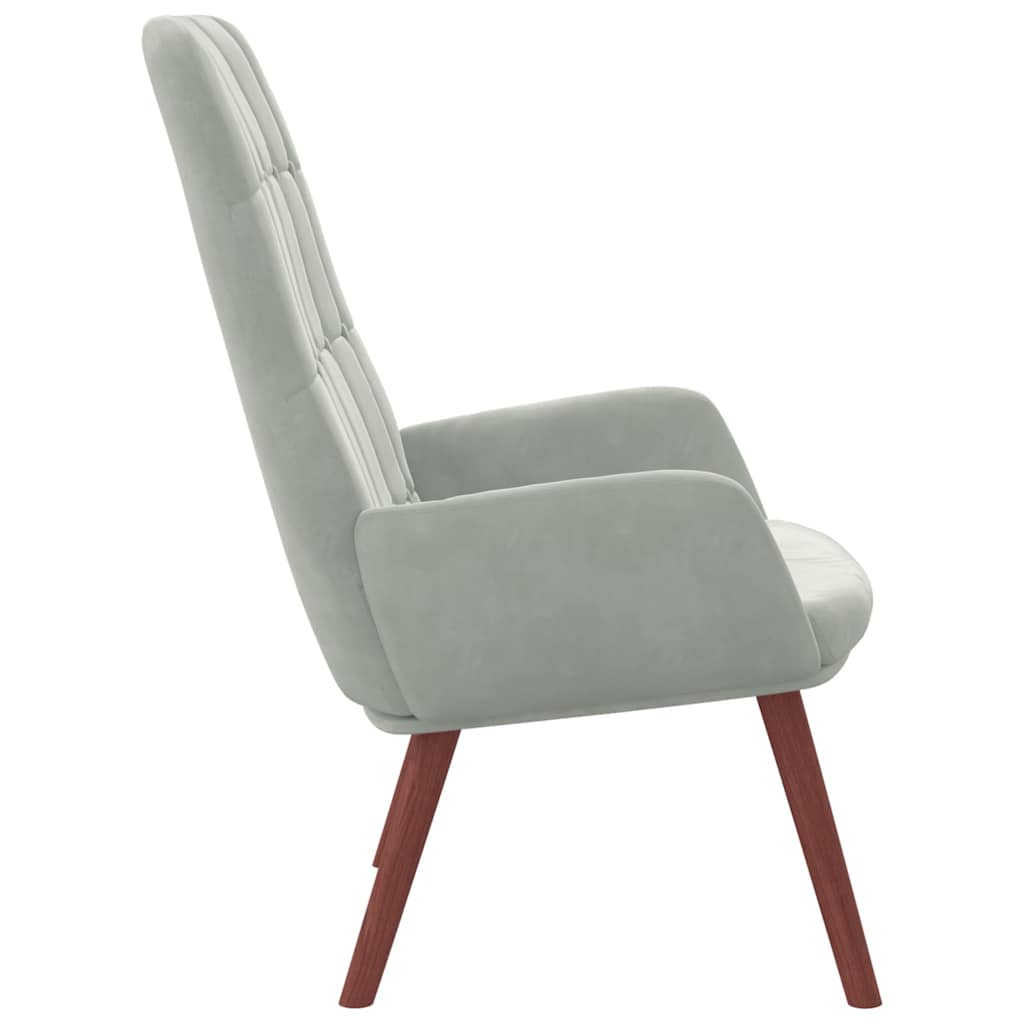 vidaXL Scaun de relaxare, gri deschis, catifea