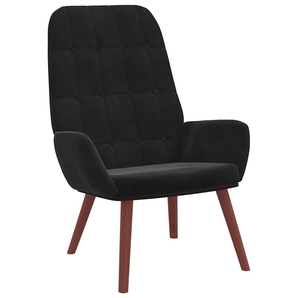 vidaXL Scaun de relaxare, negru, catifea
