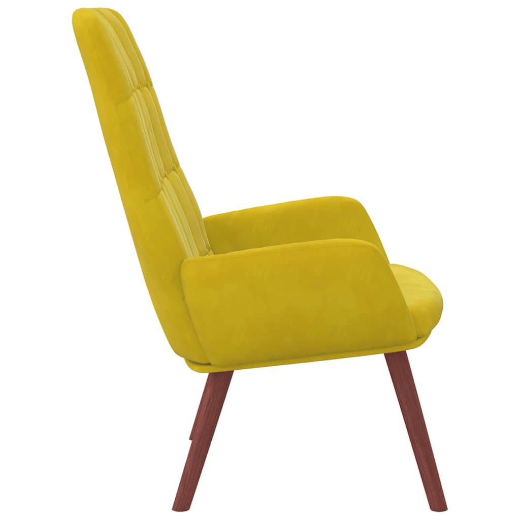 vidaXL Scaun de relaxare catifea galbena vidaXL Scaun de relaxare catifea galbena