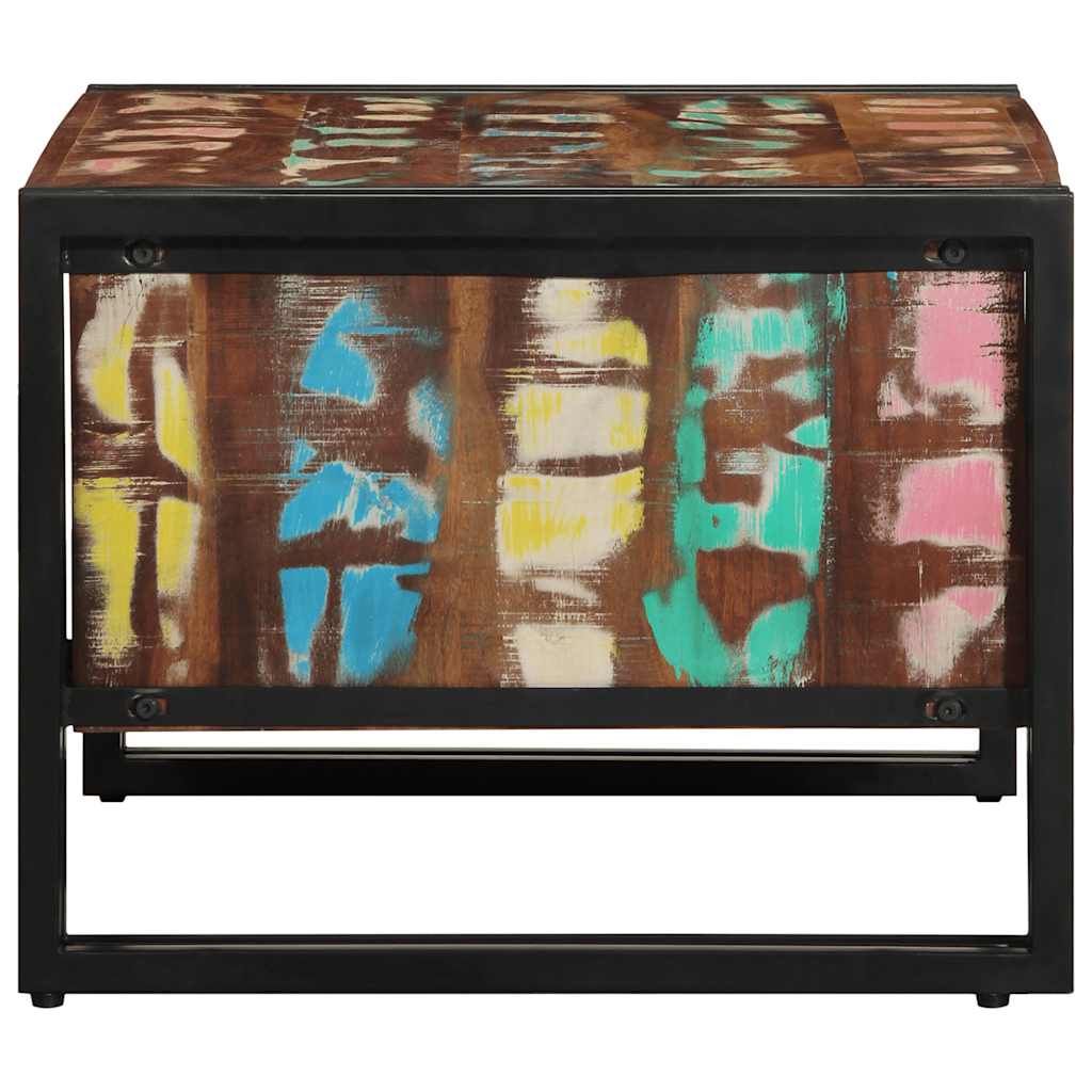 vidaXL Masuta de cafea multicolora 70x50x38 cm lemn masiv recuperat