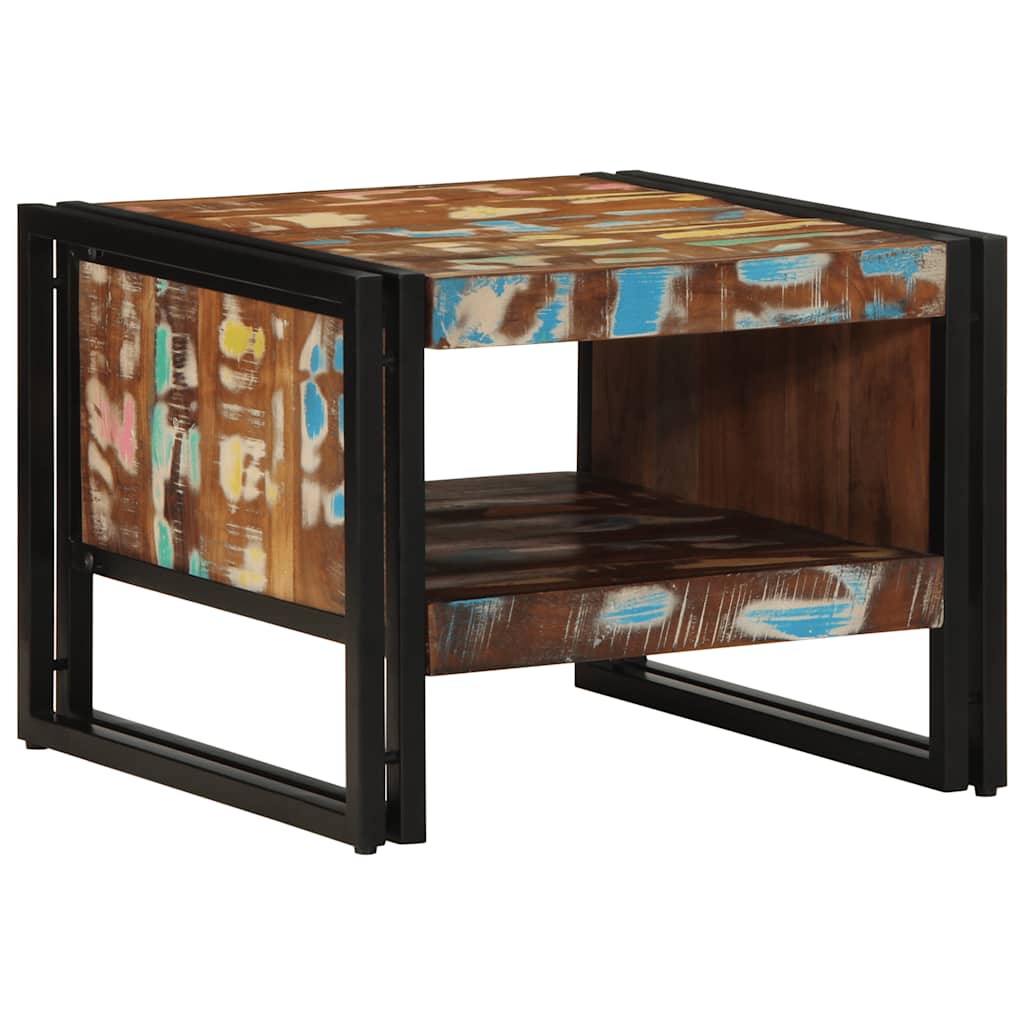 vidaXL Masuta de cafea multicolora 50x50x38 cm lemn masiv recuperat