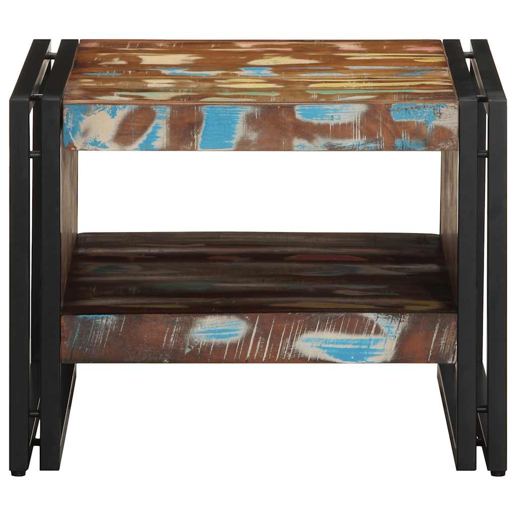 vidaXL Masuta de cafea multicolora 50x50x38 cm lemn masiv recuperat