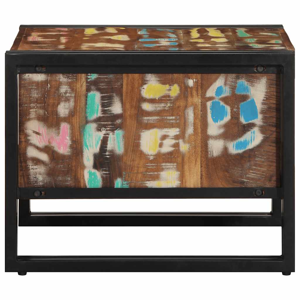 vidaXL Masuta de cafea multicolora 50x50x38 cm lemn masiv recuperat