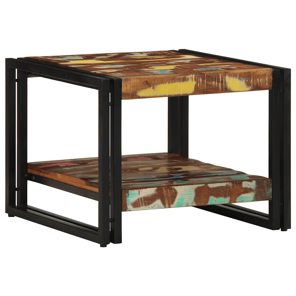 vidaXL Masuta de cafea multicolora 50x50x38 cm lemn masiv recuperat