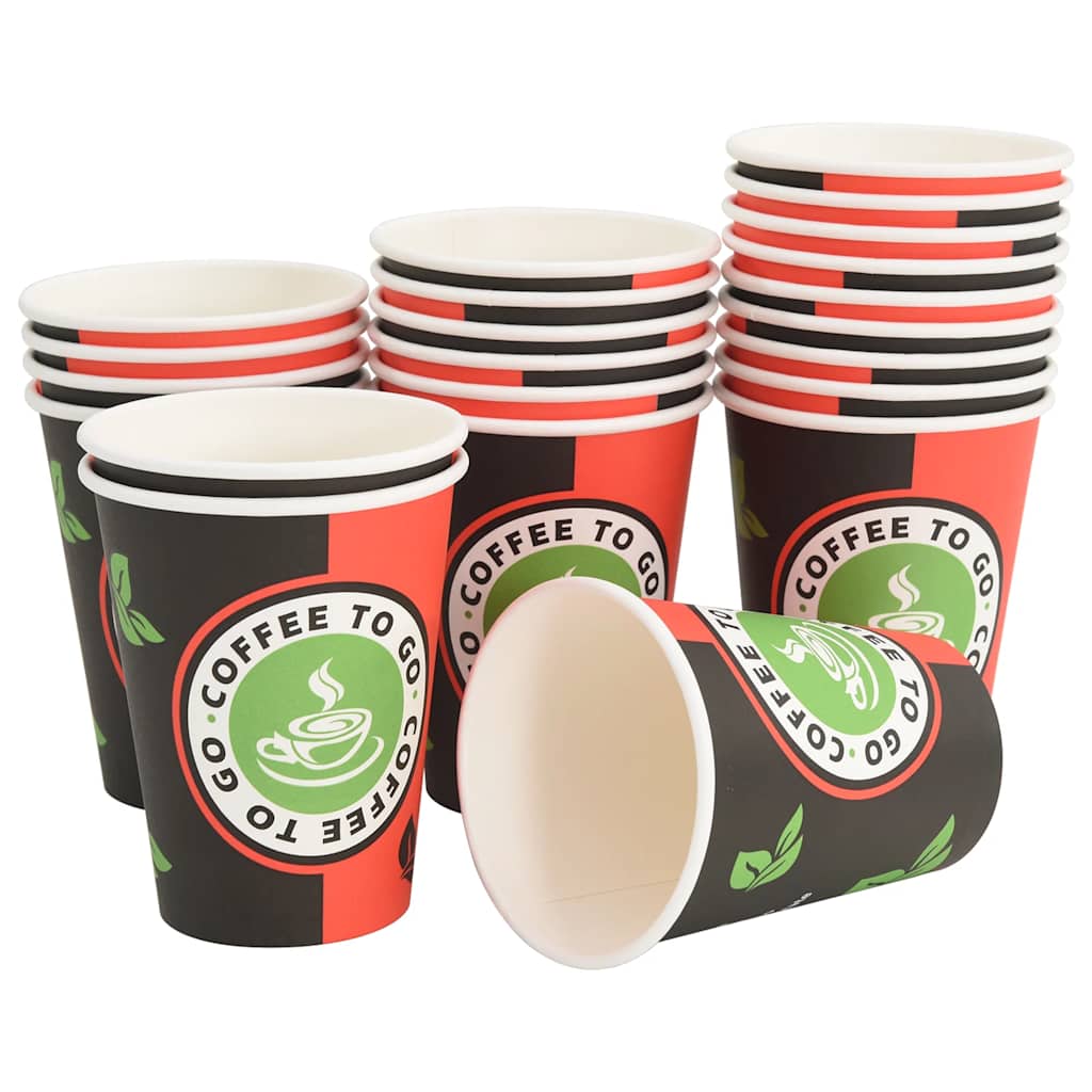 vidaXL Cești de cafea din hârtie 1000 buc 12 oz 300 ml roșu și negru vidaXL Cești de cafea din hârtie 1000 buc 12 oz 300 ml roșu și negru