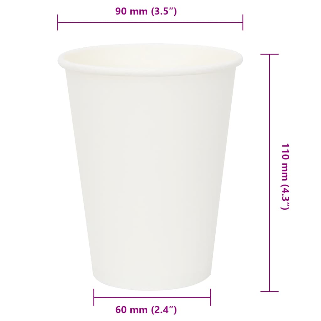 vidaXL Cești de cafea din hârtie 1000 buc 12 oz 300 ml alb vidaXL Cești de cafea din hârtie 1000 buc 12 oz 300 ml alb