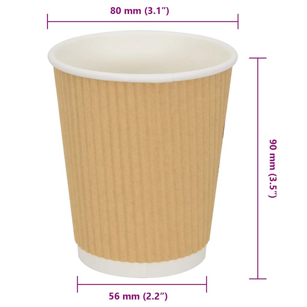 vidaXL Cești de cafea din hârtie 500 buc 8oz 200ml maro vidaXL Cești de cafea din hârtie 500 buc 8oz 200ml maro