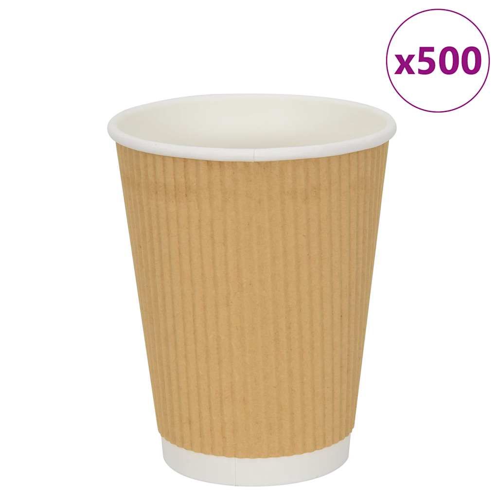 vidaXL Cești de cafea din hârtie 500 buc 12 oz 300 ml maro vidaXL Cești de cafea din hârtie 500 buc 12 oz 300 ml maro