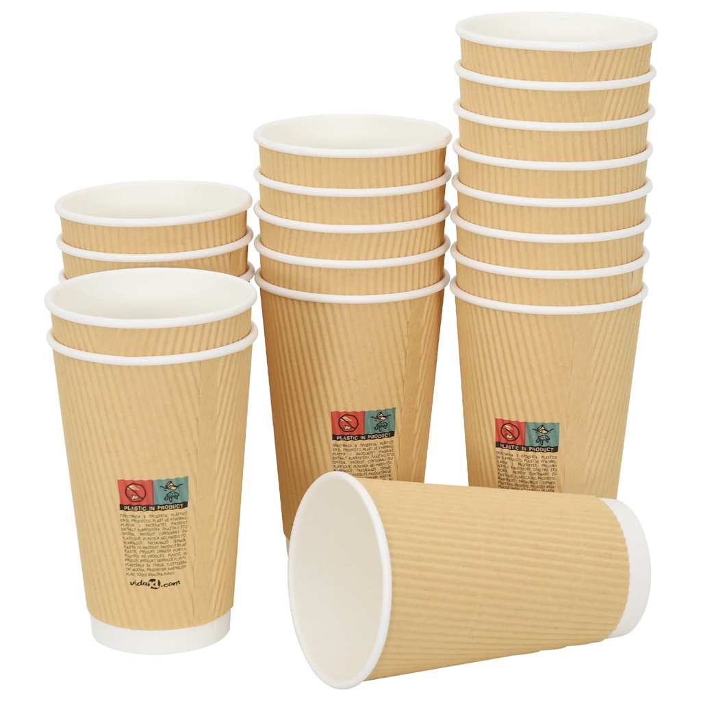 vidaXL Cești de cafea din hârtie 500 buc 16 oz 400 ml roșu și negru vidaXL Cești de cafea din hârtie 500 buc 16 oz 400 ml roșu și negru