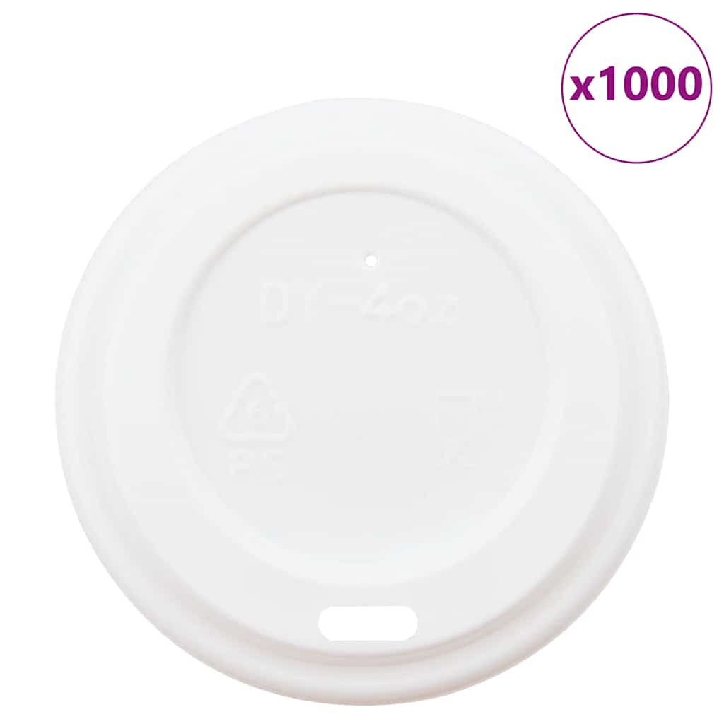 vidaXL Capace pentru ceașcă cafea hârtie 4oz 1000 buc plastic alb vidaXL Capace pentru ceașcă cafea hârtie 4oz 1000 buc plastic alb