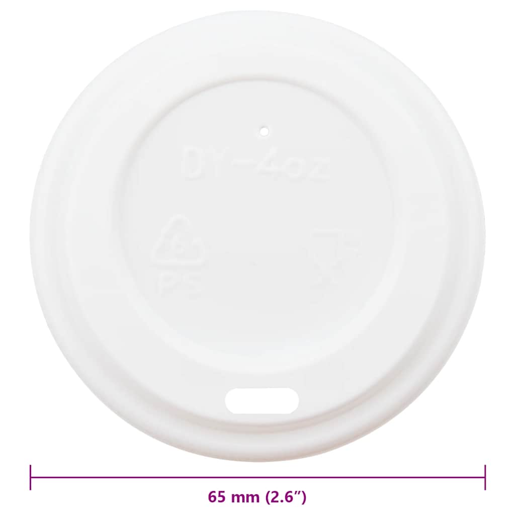 vidaXL Capace pentru ceașcă cafea hârtie 4oz 1000 buc plastic alb vidaXL Capace pentru ceașcă cafea hârtie 4oz 1000 buc plastic alb