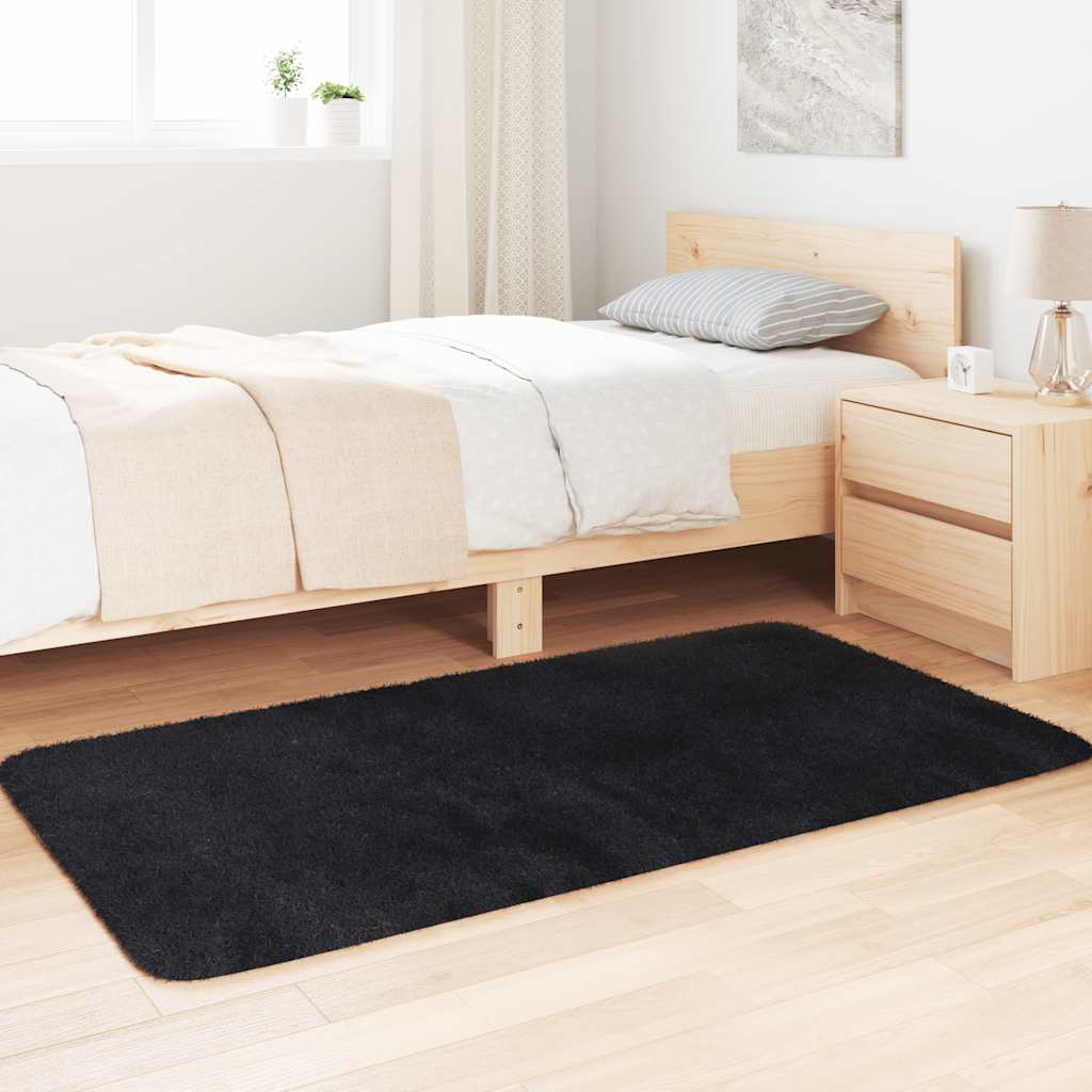 vidaXL Covor shaggy cu pom înalt, NAVARRA, negru, 80x150 cm, poliester vidaXL Covor shaggy cu pom înalt, NAVARRA, negru, 80x150 cm, poliester