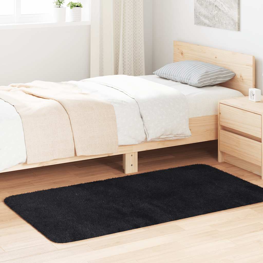 vidaXL Covor shaggy cu pom înalt, NAVARRA, negru, 80x150 cm, poliester vidaXL Covor shaggy cu pom înalt, NAVARRA, negru, 80x150 cm, poliester
